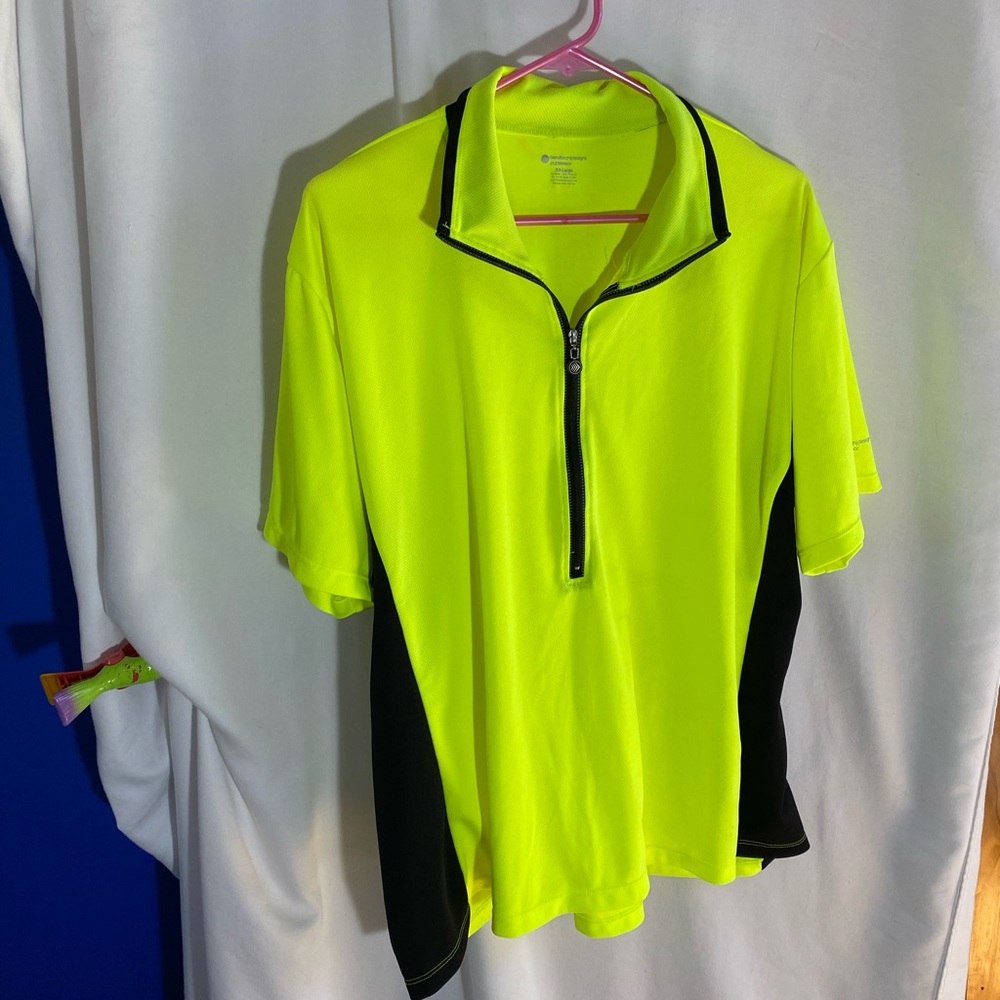 Aero Tech Designs, Yellow and Black Half-Zip Cycling Shirt, XXL